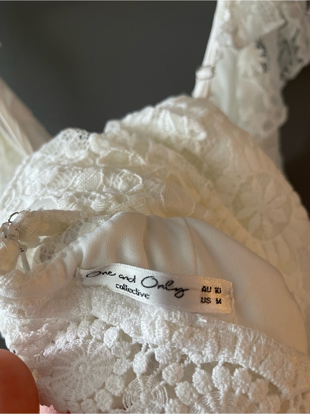 Ivory Lace Ruffle Mini Dress - Picture 6 of 6